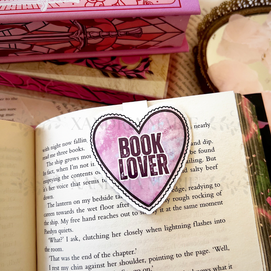 Book Lover Heart Magnetic Bookmark