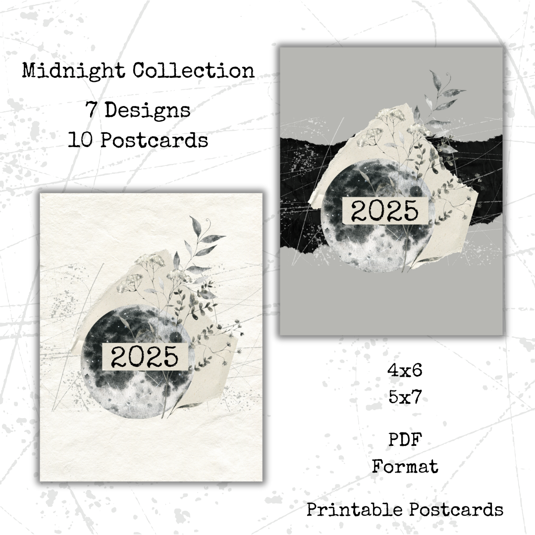 BUNDLE Midnight PRINTABLE Postcards- 10 Cards