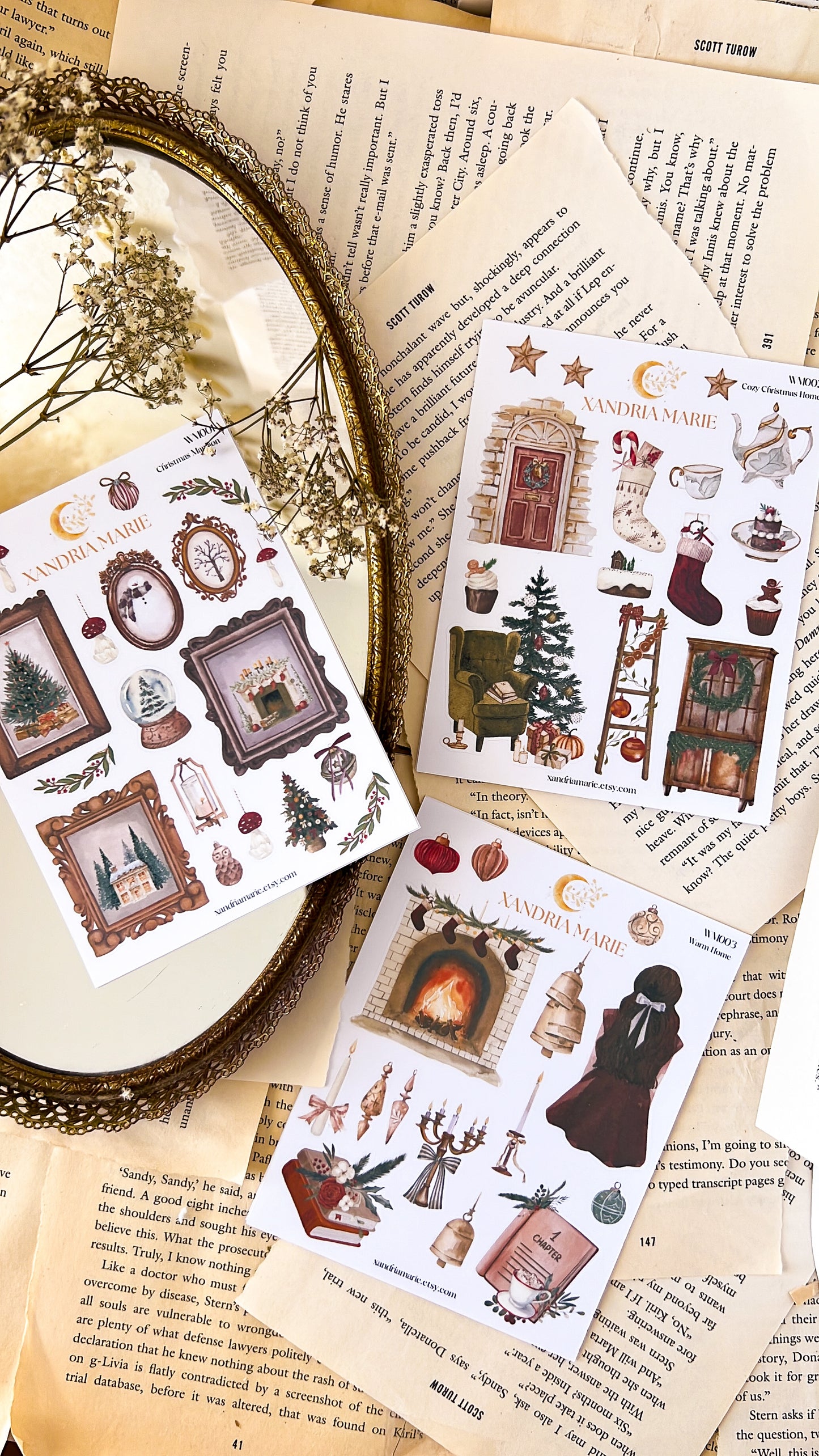 Cozy Christmas Home Stickers, Christmas Stickers, Christmas Sticker Sheet