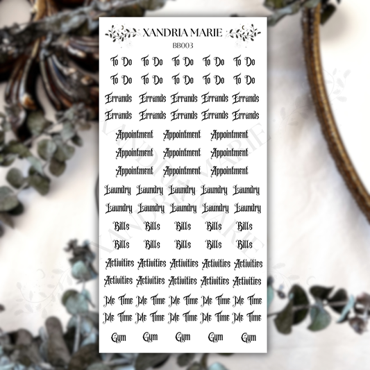 Things To Do Sticker Sheet