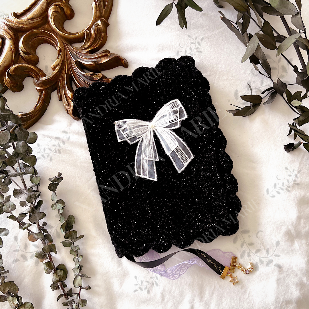 CUSTOMIZE Bow Crochet Book Cover. Journal Cover.