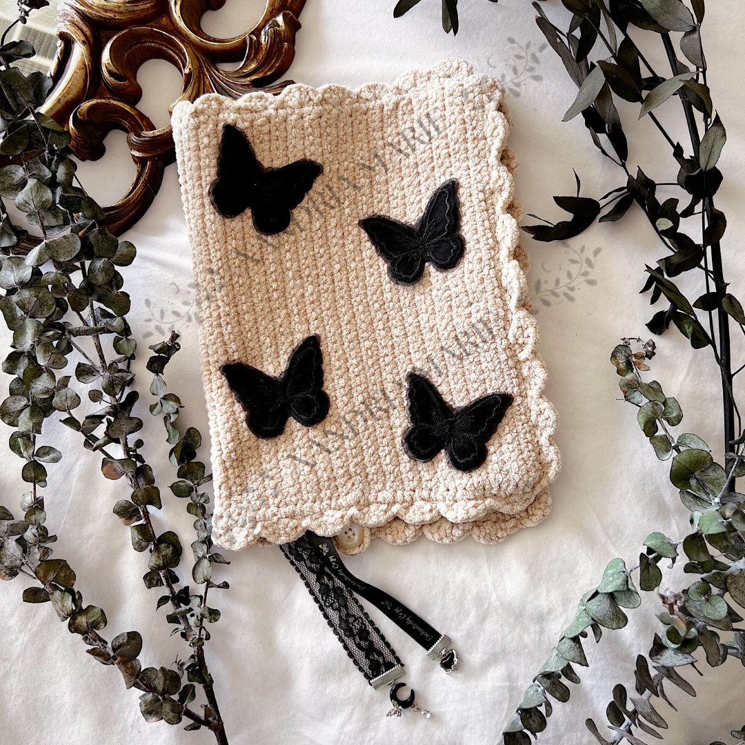 CUSTOMIZE Flutter Crochet Book Cover. Journal Cover.