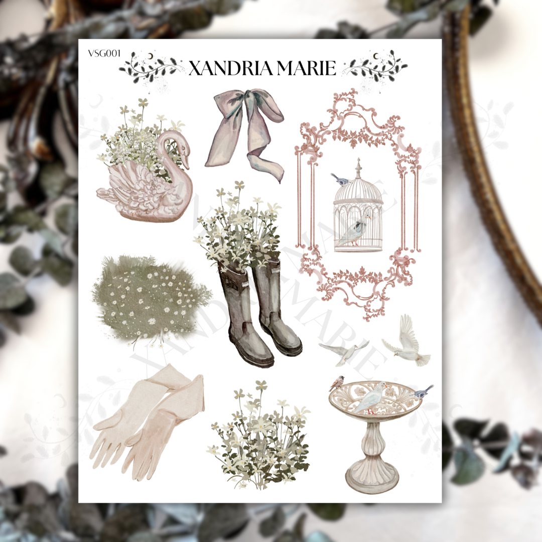 Pink Garden Sticker Sheet