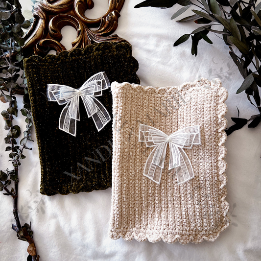 CUSTOMIZE Bow Crochet Book Cover. Journal Cover.
