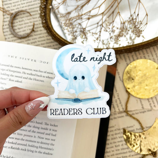 Late Night Reader Holographic Vinyl Diecut Sticker