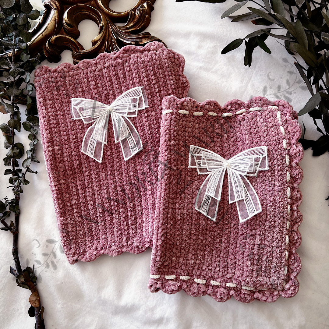 CUSTOMIZE Bow Crochet Book Cover. Journal Cover.