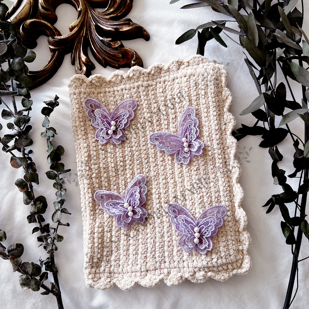CUSTOMIZE Flutter Crochet Book Cover. Journal Cover.