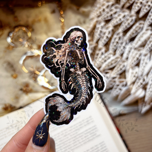 Mermaid Bride of Death Holographic Diecut Vinyl Sticker