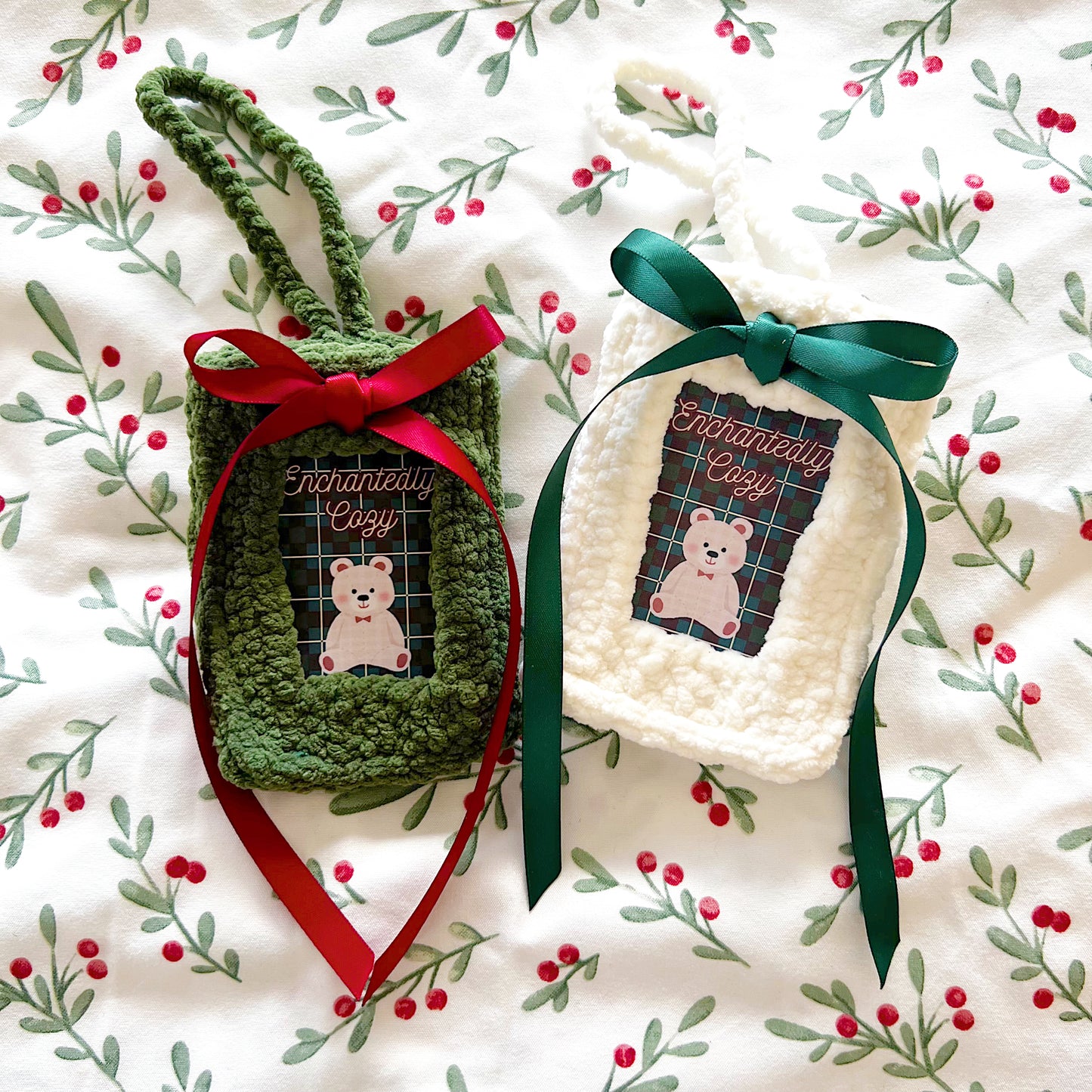 Holiday Crochet Photo Holder Keychain