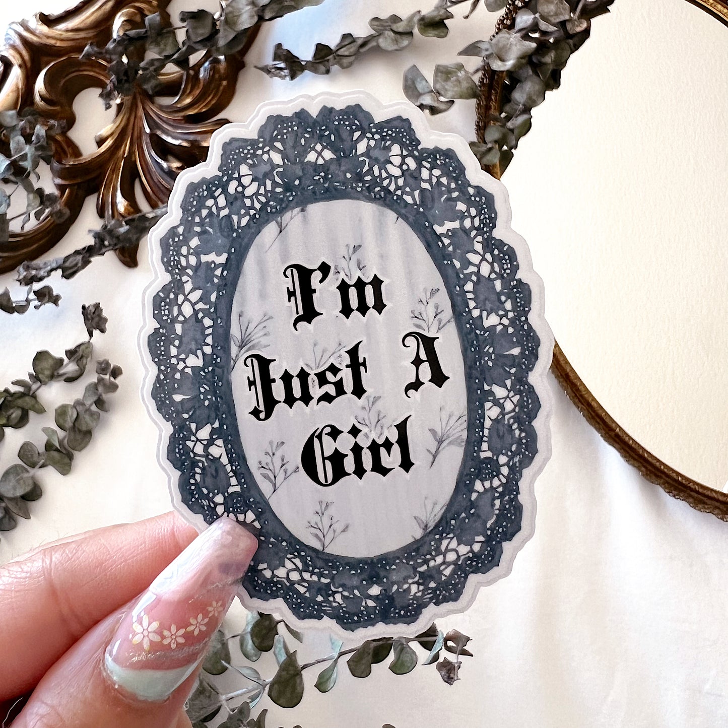 I’m Just A Girl Diecut Vinyl Sticker