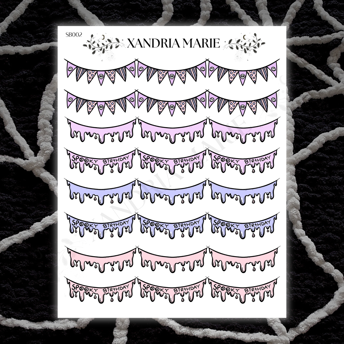 BUNDLE Spooky BDay (4 Sticker Sheets & 4 Holographic Stickers)