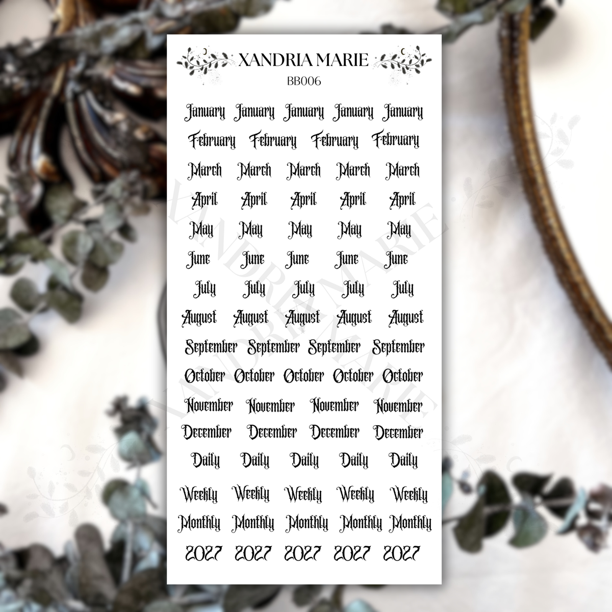 Months Sticker Sheet