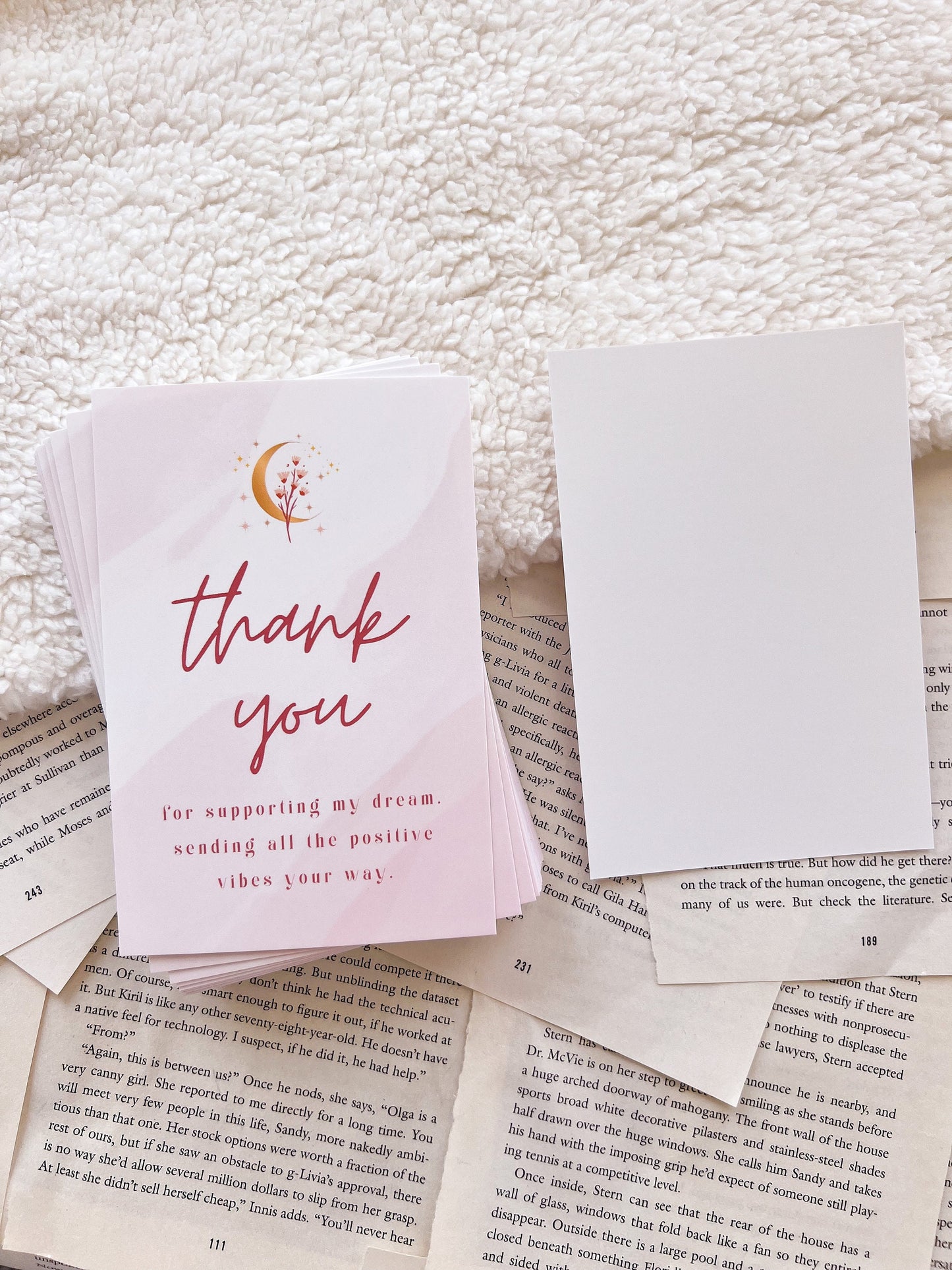 Moon Thank You Cards, Shipping Supplies, Small Business TY, Shipping Essentials