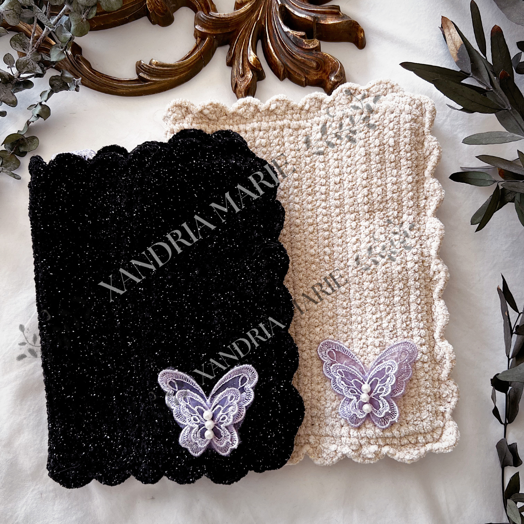 CUSTOMIZE Butterfly Crochet Book Cover. Journal Cover.