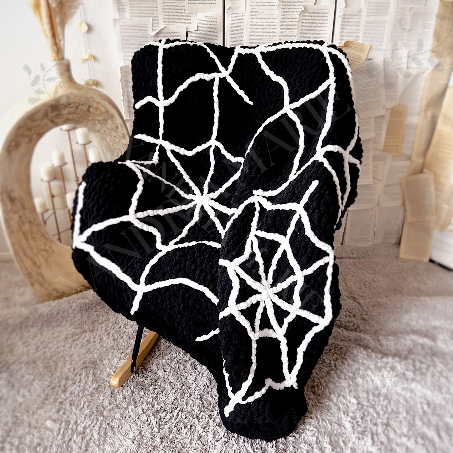 Spider Web Chenille Chunky Knit Blanket