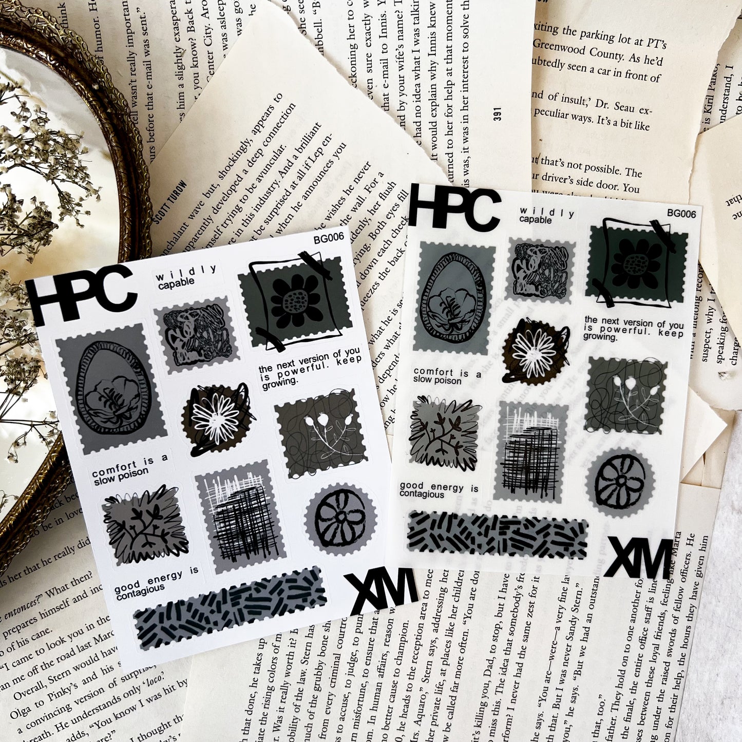 HPX x XM Boho Stamps and Quotes Sticker Sheet