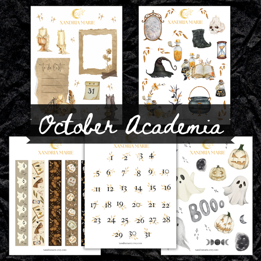 BUNDLE October Academia Collection (All 10 Sticker Sheets)