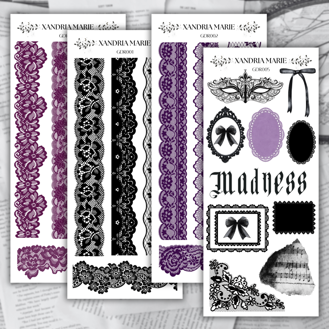BUNDLE Dark Academia Romance Collection (All 6 Sticker Sheets & 1 Diecut Sticker)