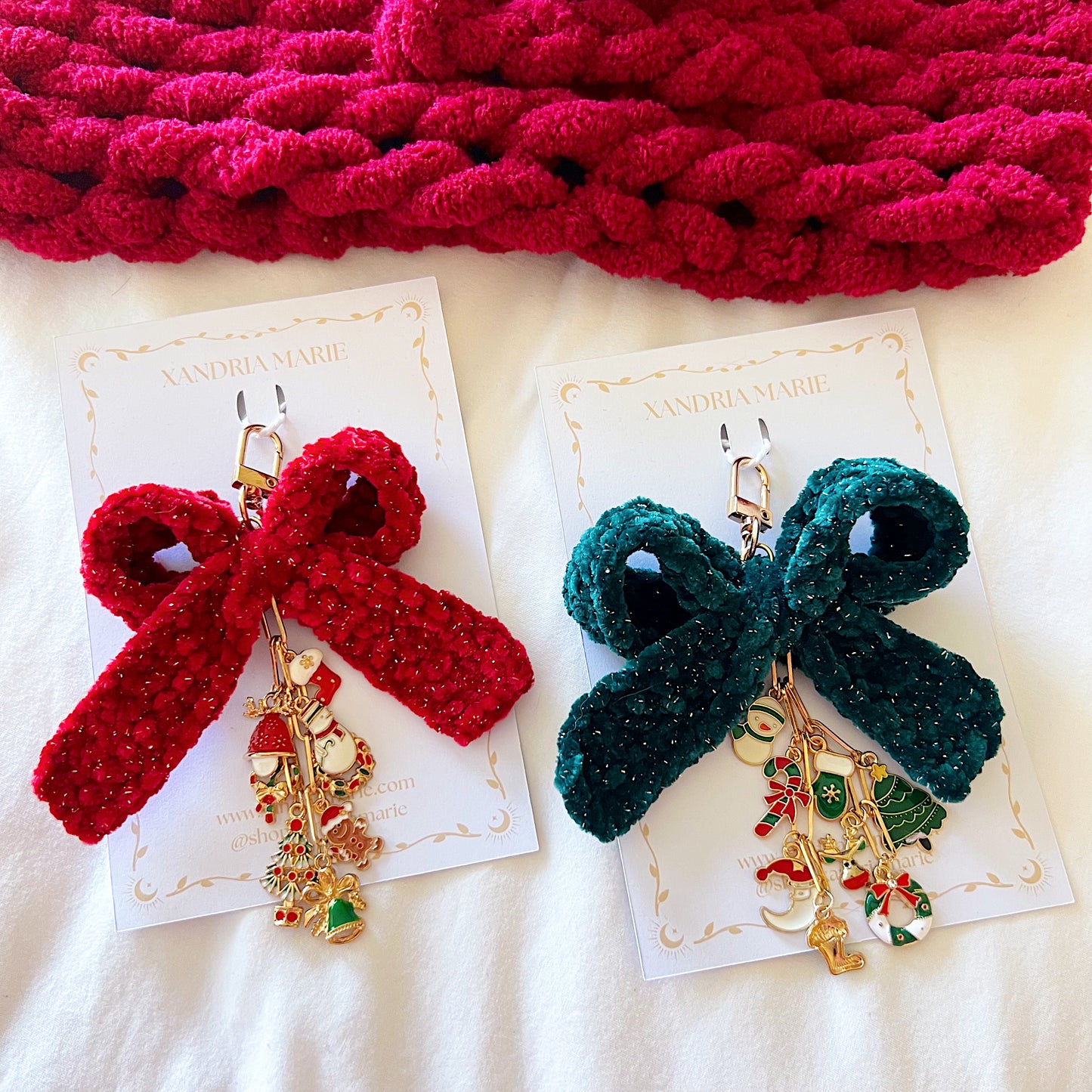 Charmed Christmas Bow Keychain