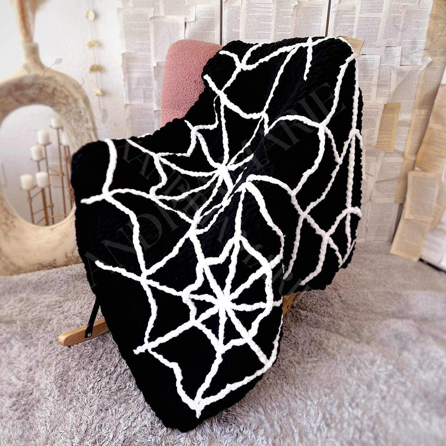 Spider Web Chenille Chunky Knit Blanket