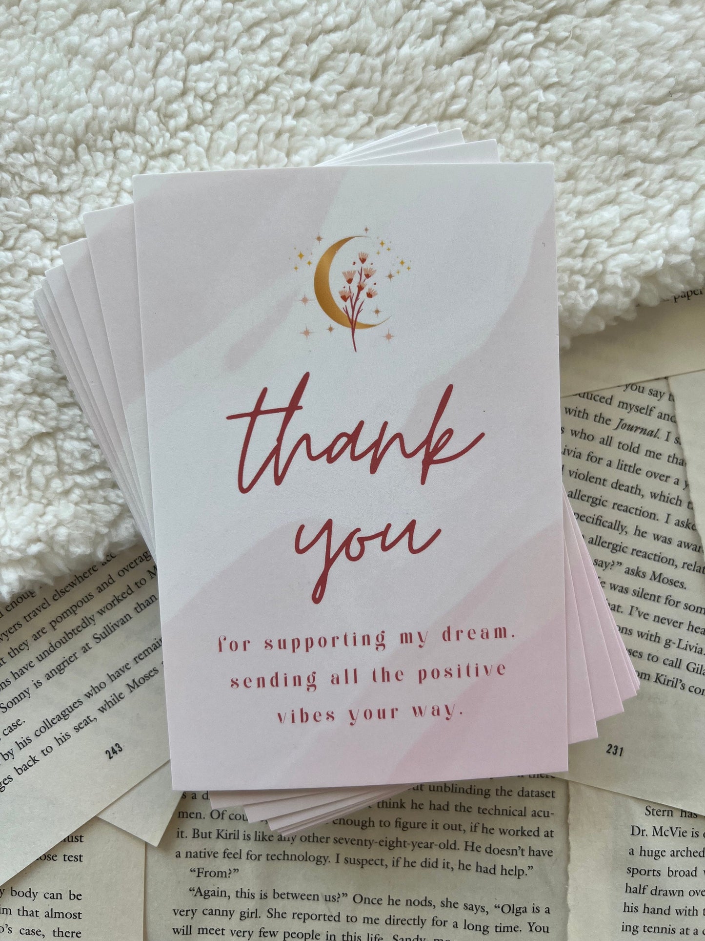 Moon Thank You Cards, Shipping Supplies, Small Business TY, Shipping Essentials