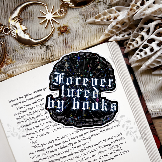 Forever Lured to Books Holographic Diecut Vinyl Sticker