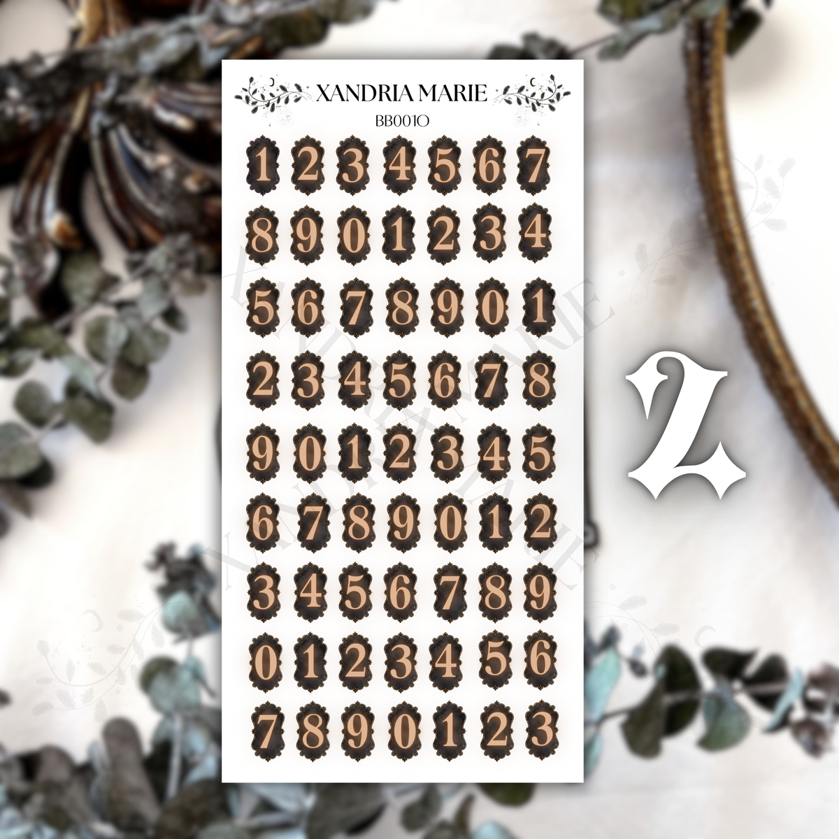 Glowing Numbers Sticker Sheet