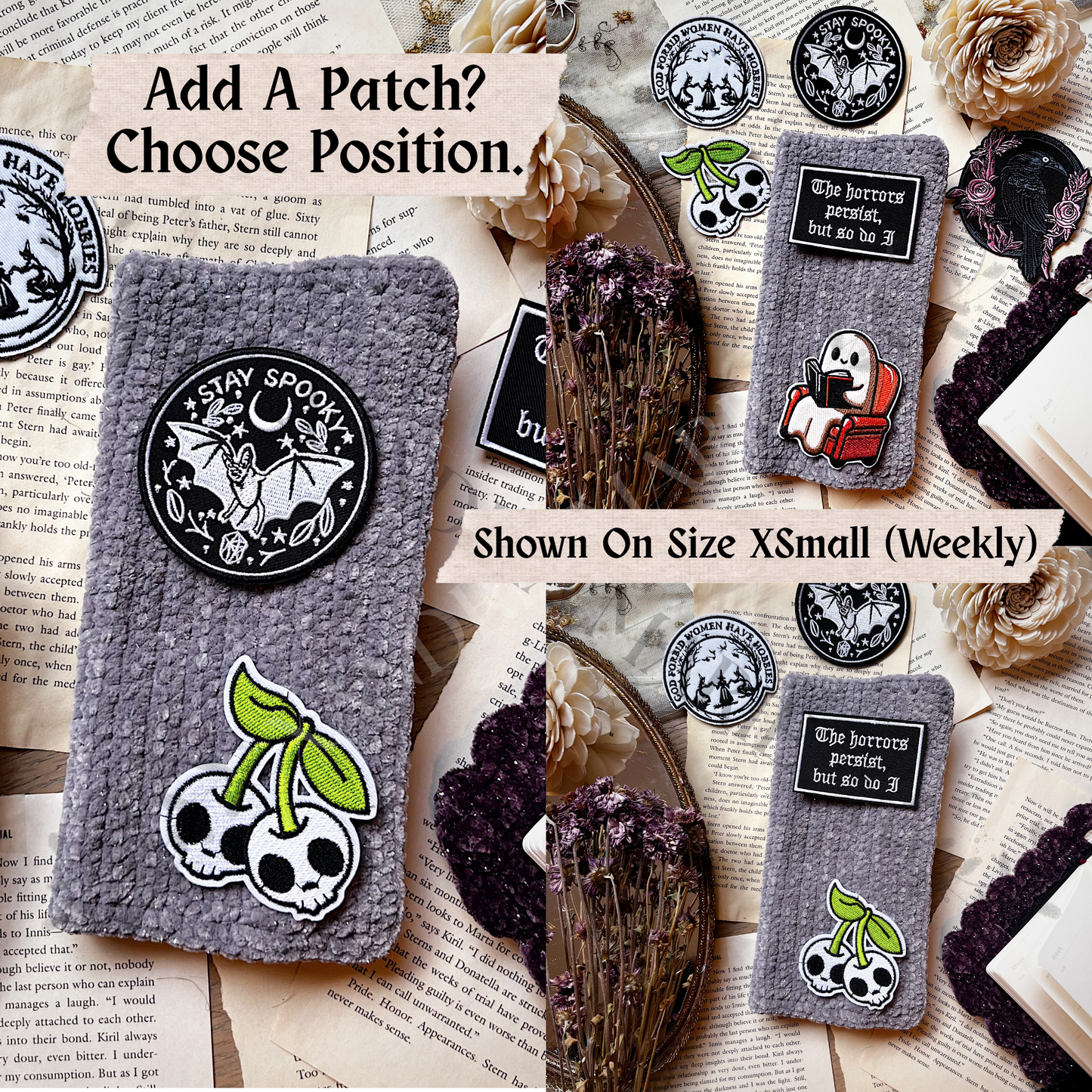 CUSTOMIZE Spooky Patch Book Cover. Journal Cover
