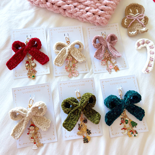 Charmed Christmas Bow Keychain