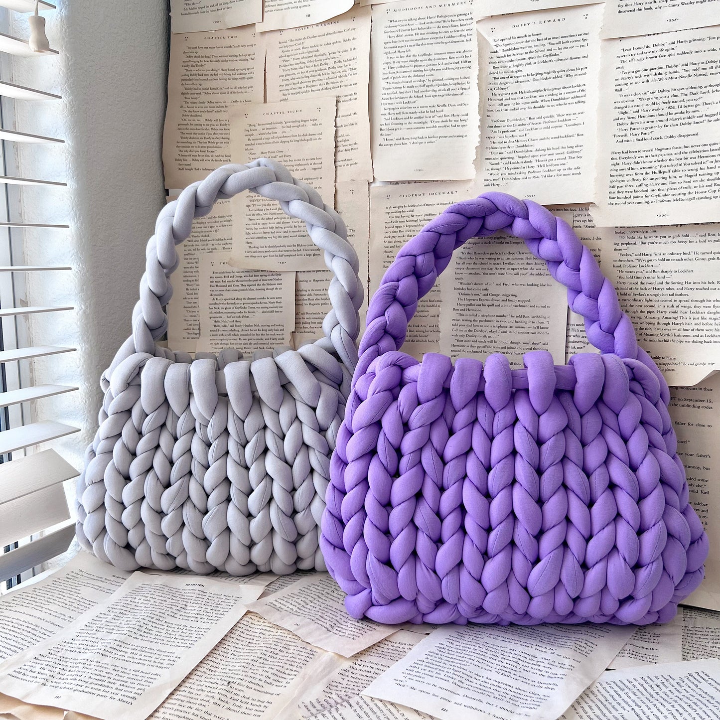 Top Handle Chunky Knit Bag