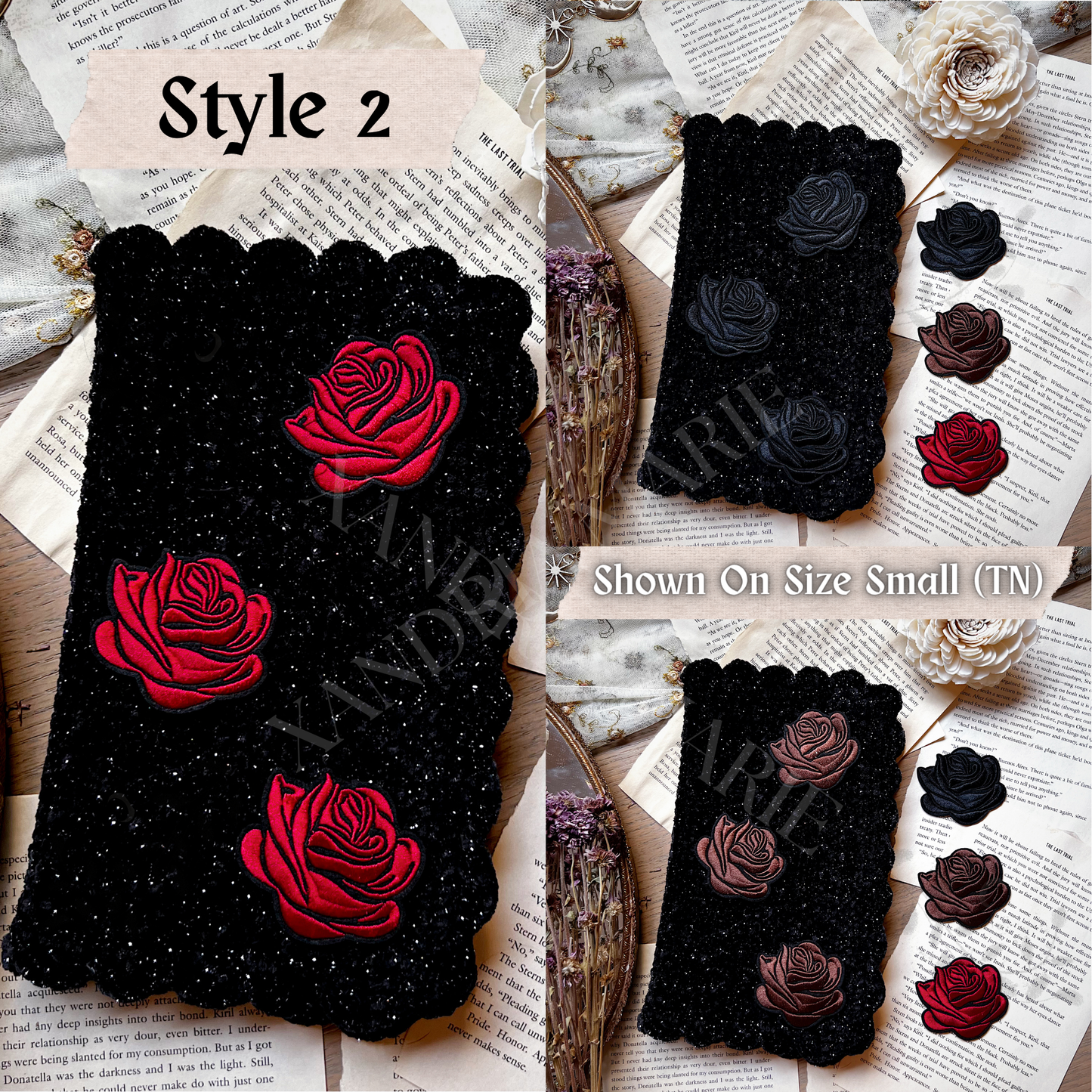 CUSTOMIZE Rose Patches Book Cover. Journal Cover.