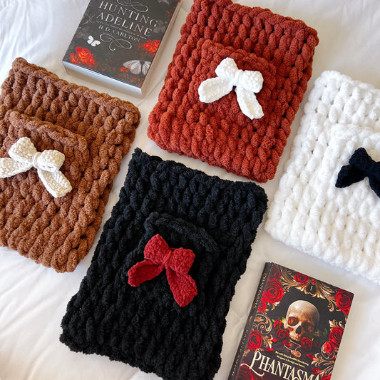 Vertical Chenille Book Sleeve, Planner Pouch