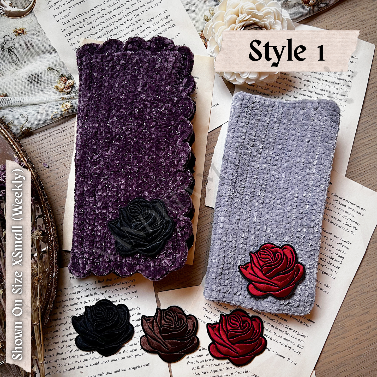 CUSTOMIZE Rose Patches Book Cover. Journal Cover.
