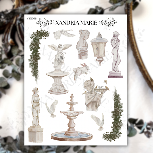 Statues & Animals Sticker Sheet