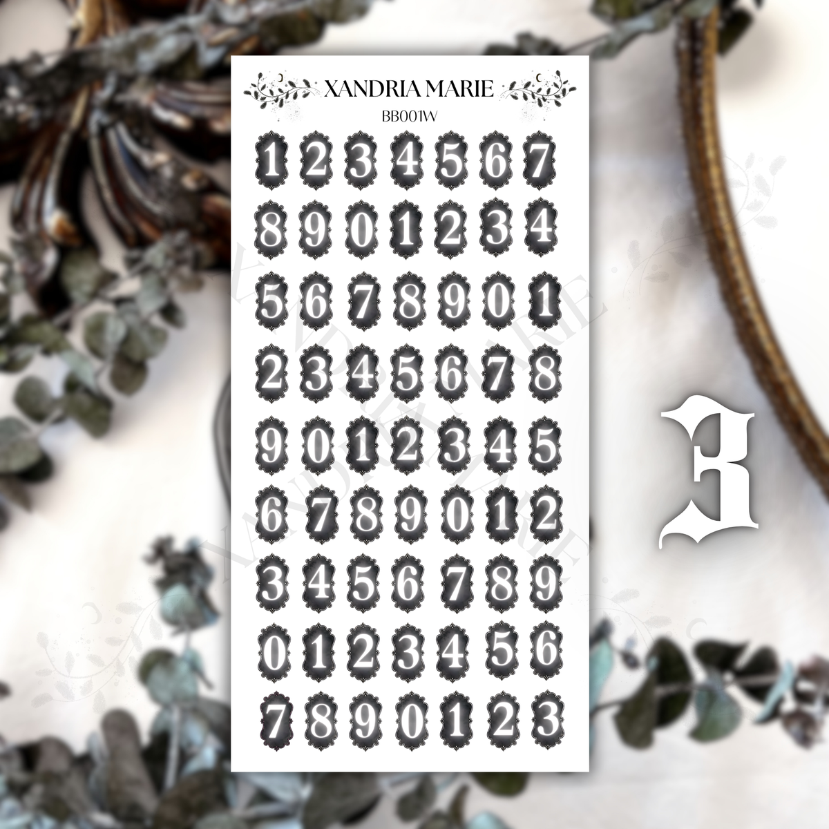 Glowing Numbers Sticker Sheet