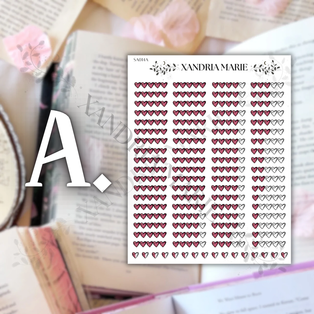 Book Review Hearts Sticker Sheet