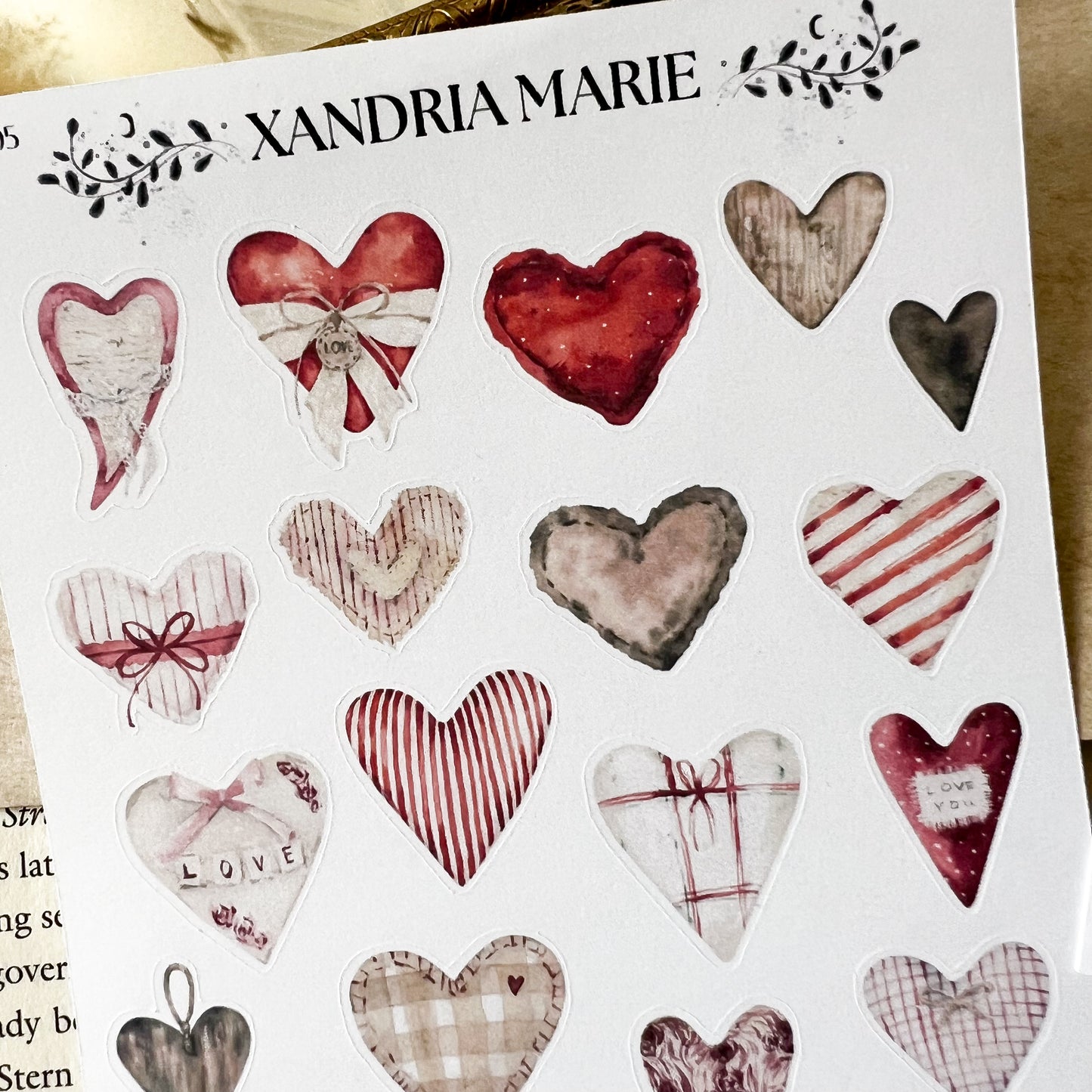 Valentine’s Hearts Sticker Sheet