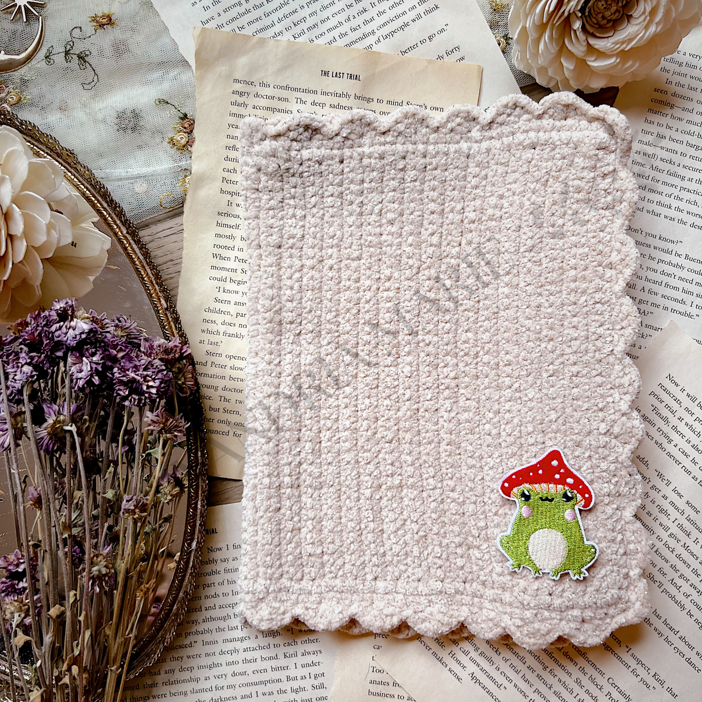 CUSTOMIZE Whimsical Mushroom Patches Book Cover. Journal Cover.