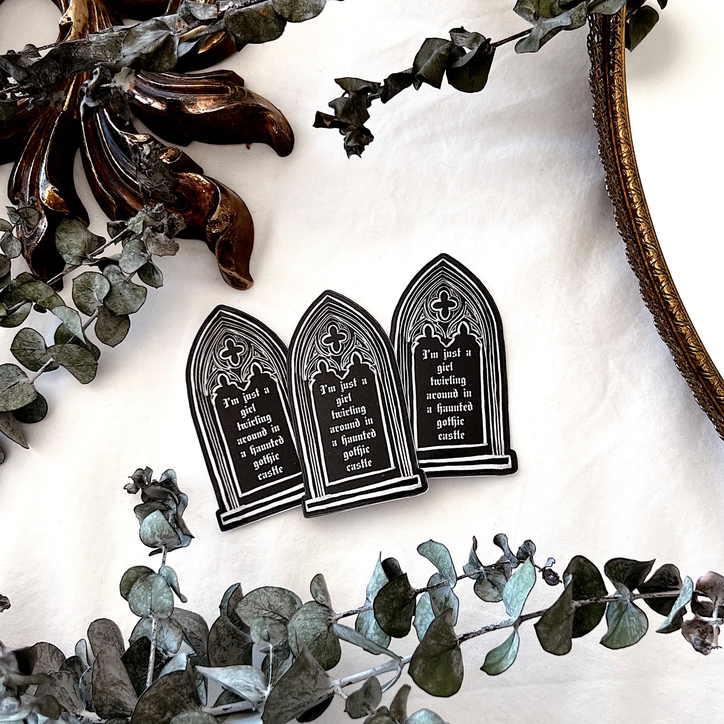 Twirling In A Gothic Castle Diecut Vinyl Sticker