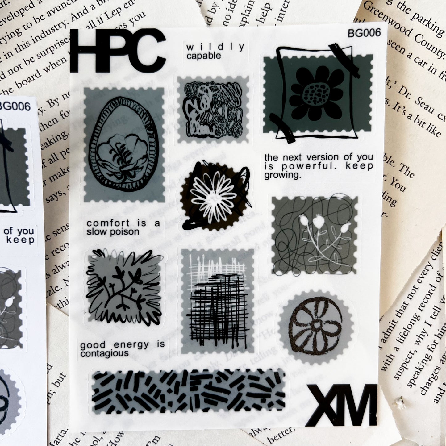 HPX x XM Boho Stamps and Quotes Sticker Sheet