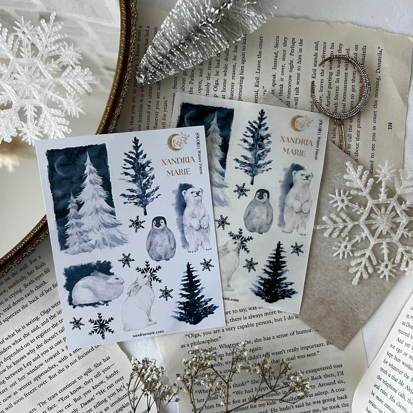 Winter Forest & Animals Sticker Sheet