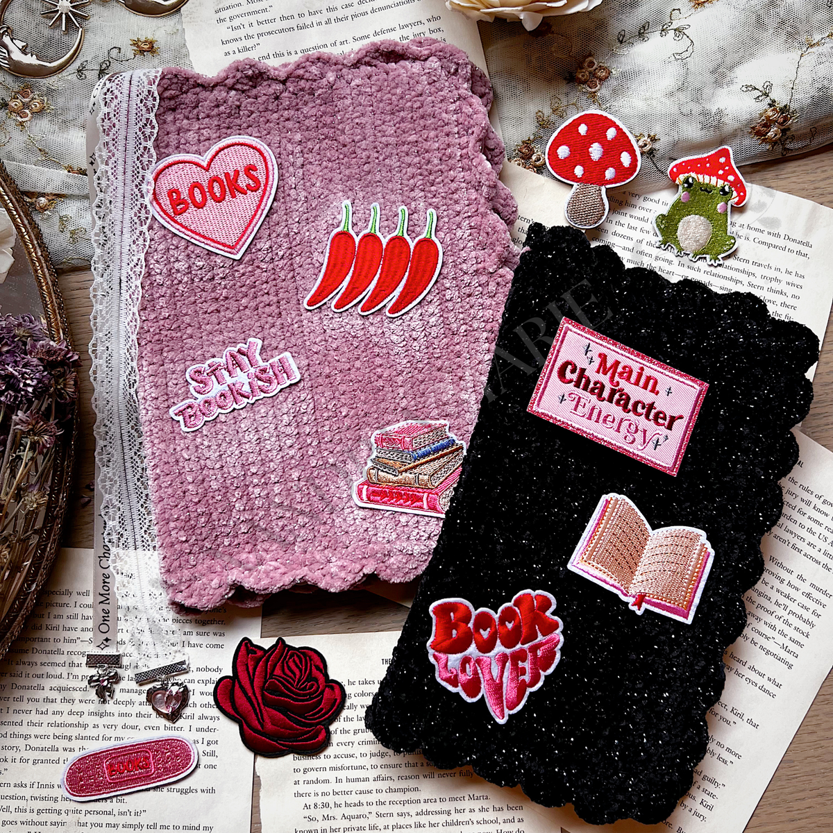 CUSTOMIZE Bookish Patches Book Cover. Journal Cover.