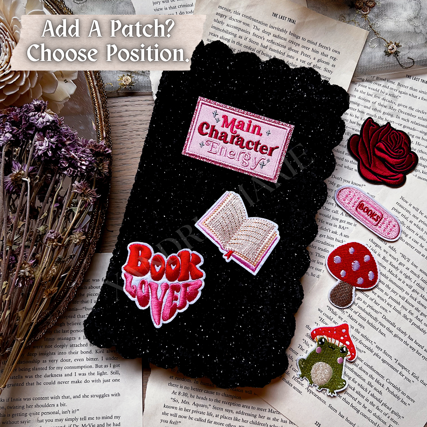 CUSTOMIZE Bookish Patches Book Cover. Journal Cover.