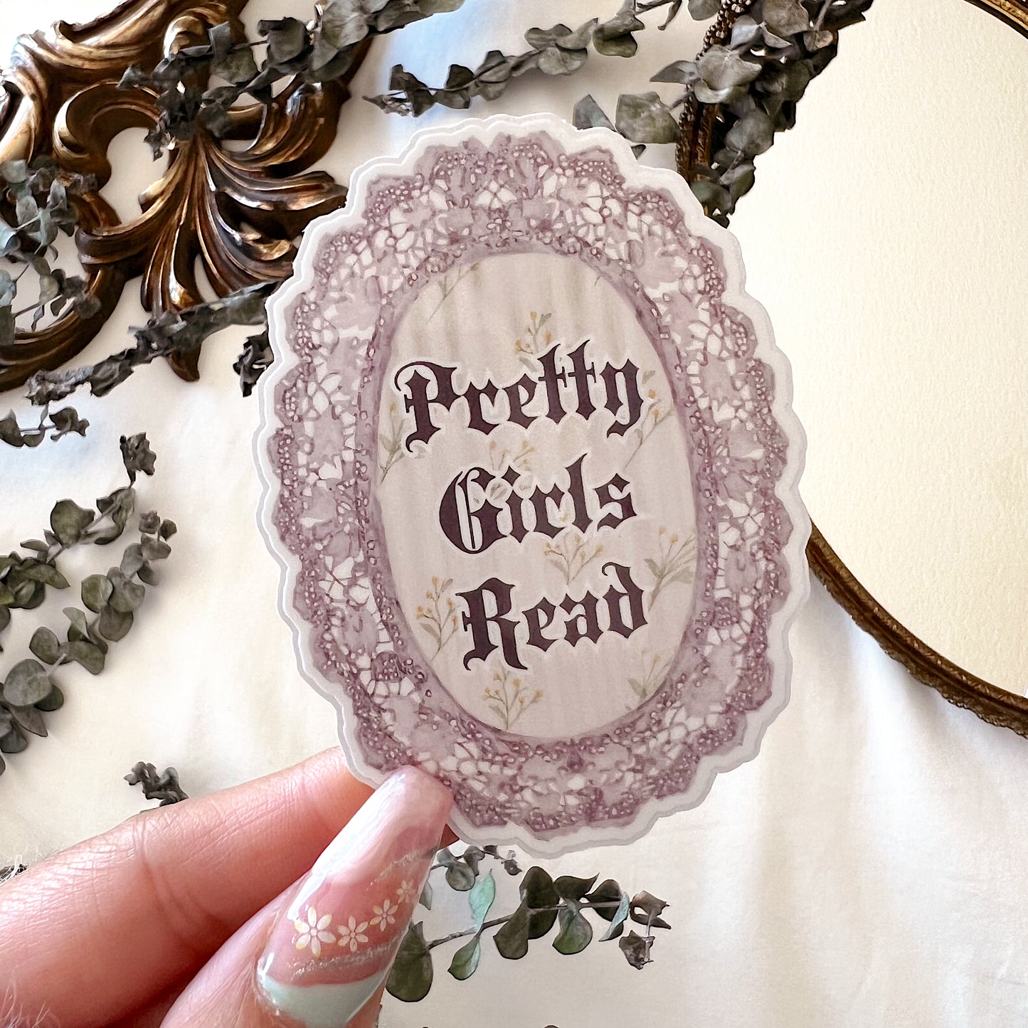 Pretty Girls Read Diecut Vinyl Sticker