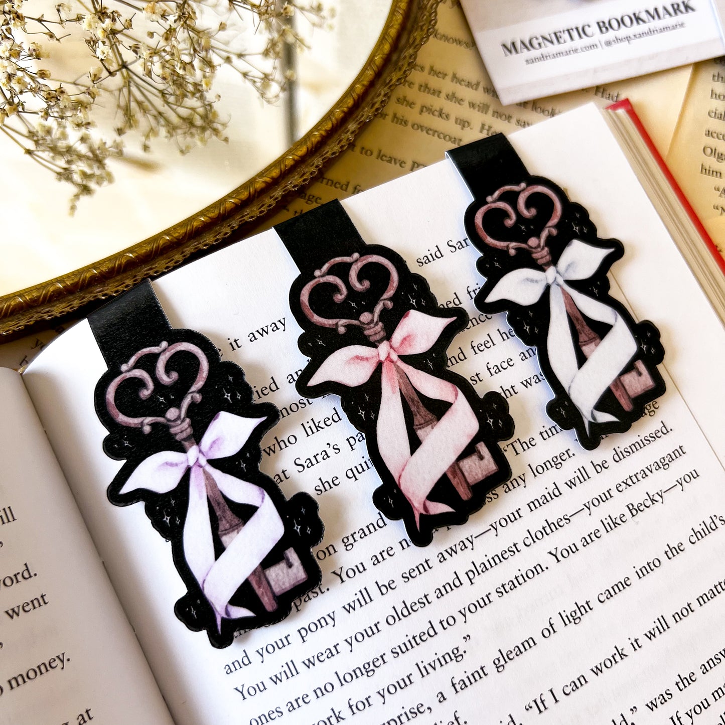 Bow & Key Magnetic Bookmarks