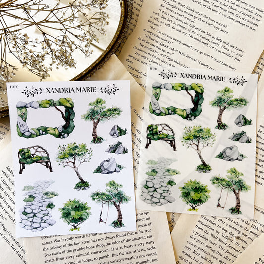 Green Courtyard Sticker Sheet