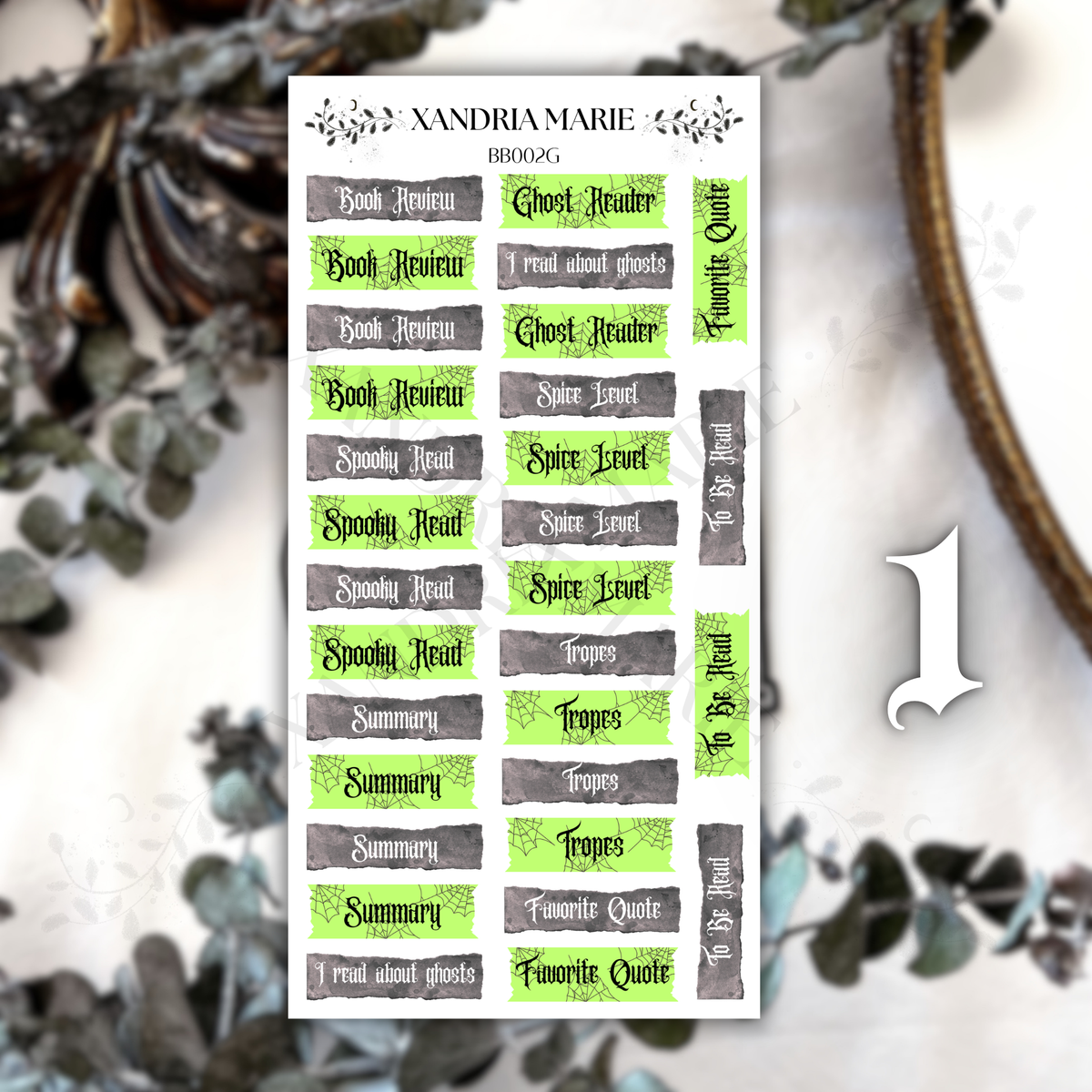 Spooky Reading Journal Sticker Sheets