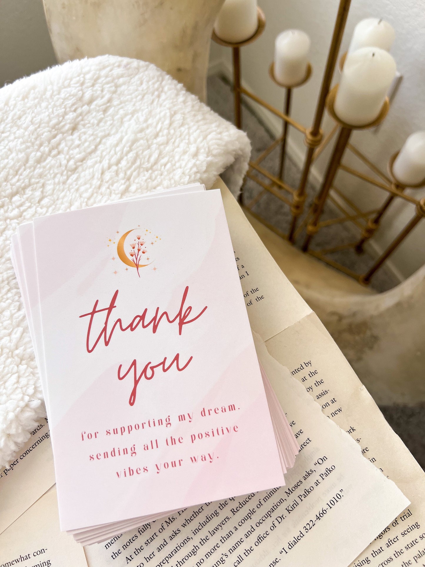 Moon Thank You Cards, Shipping Supplies, Small Business TY, Shipping Essentials