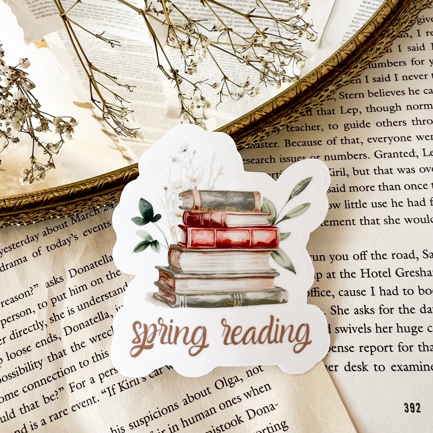 Spring Reading Vinyl Diecut Sticker