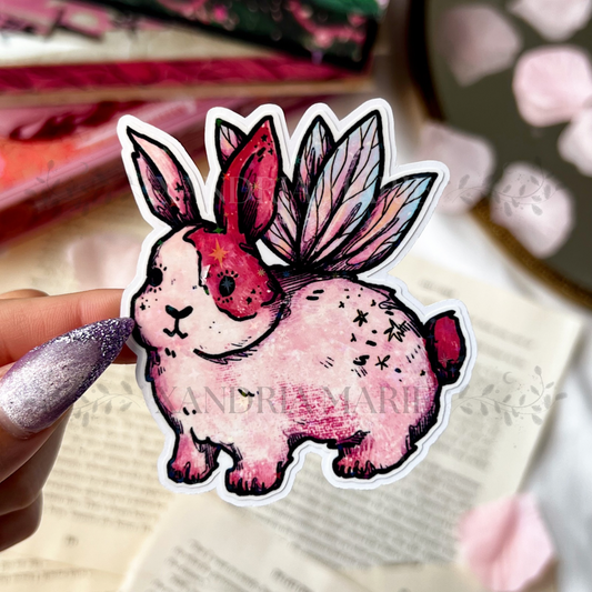 Mythical Bunny Holographic Diecut Vinyl Sticker
